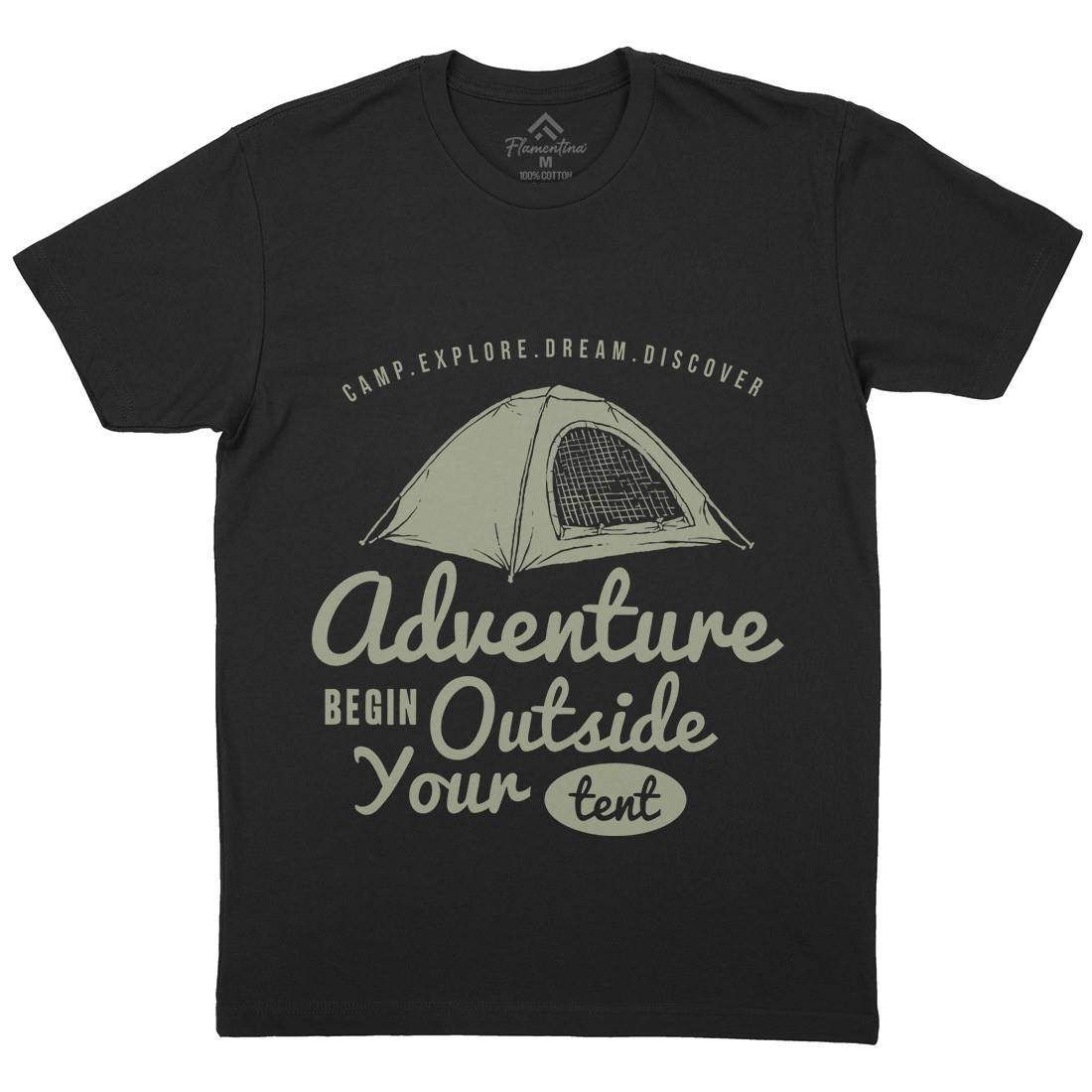 Adventure Begin Mens Crew Neck T-Shirt Nature A302
