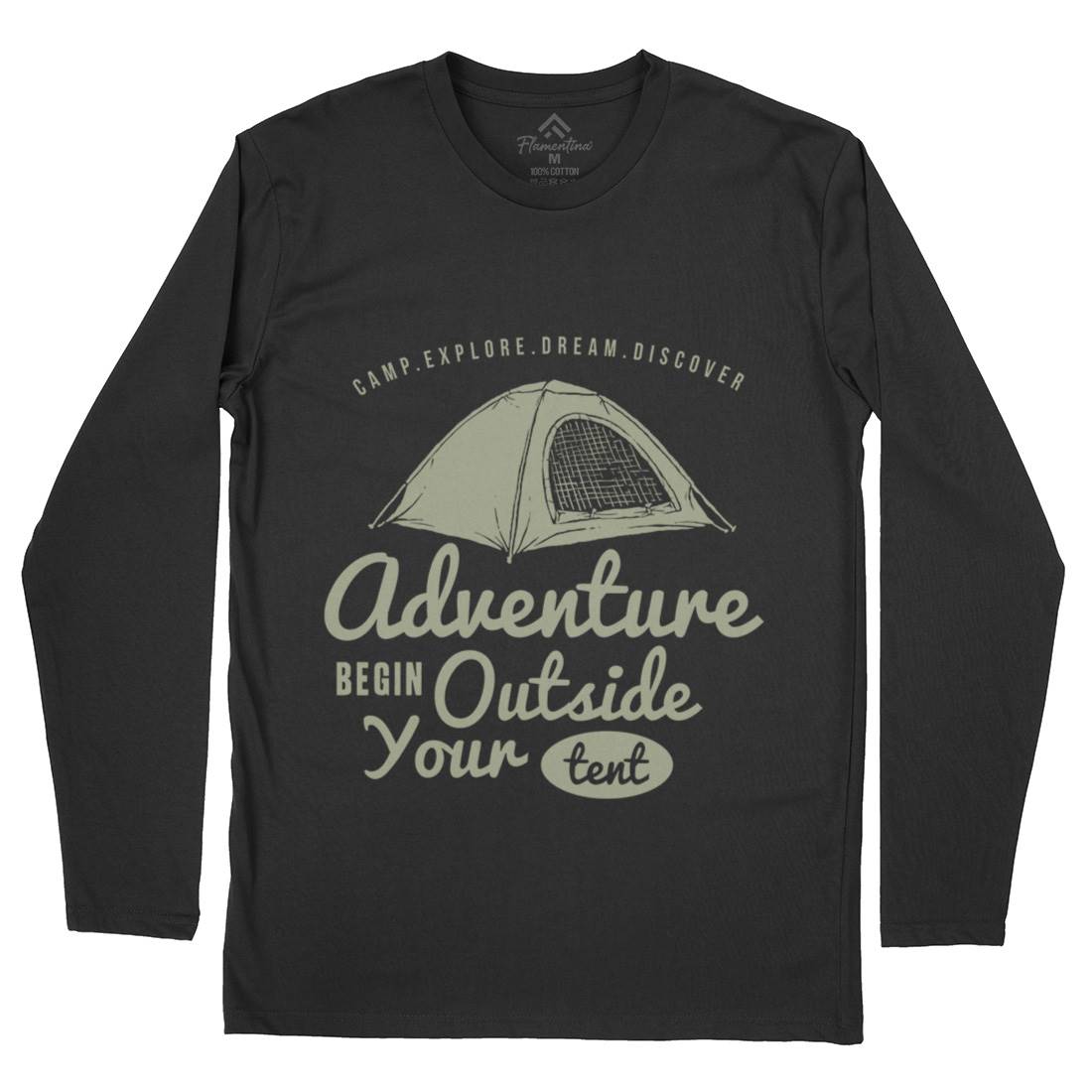 Adventure Begin Mens Long Sleeve T-Shirt Nature A302