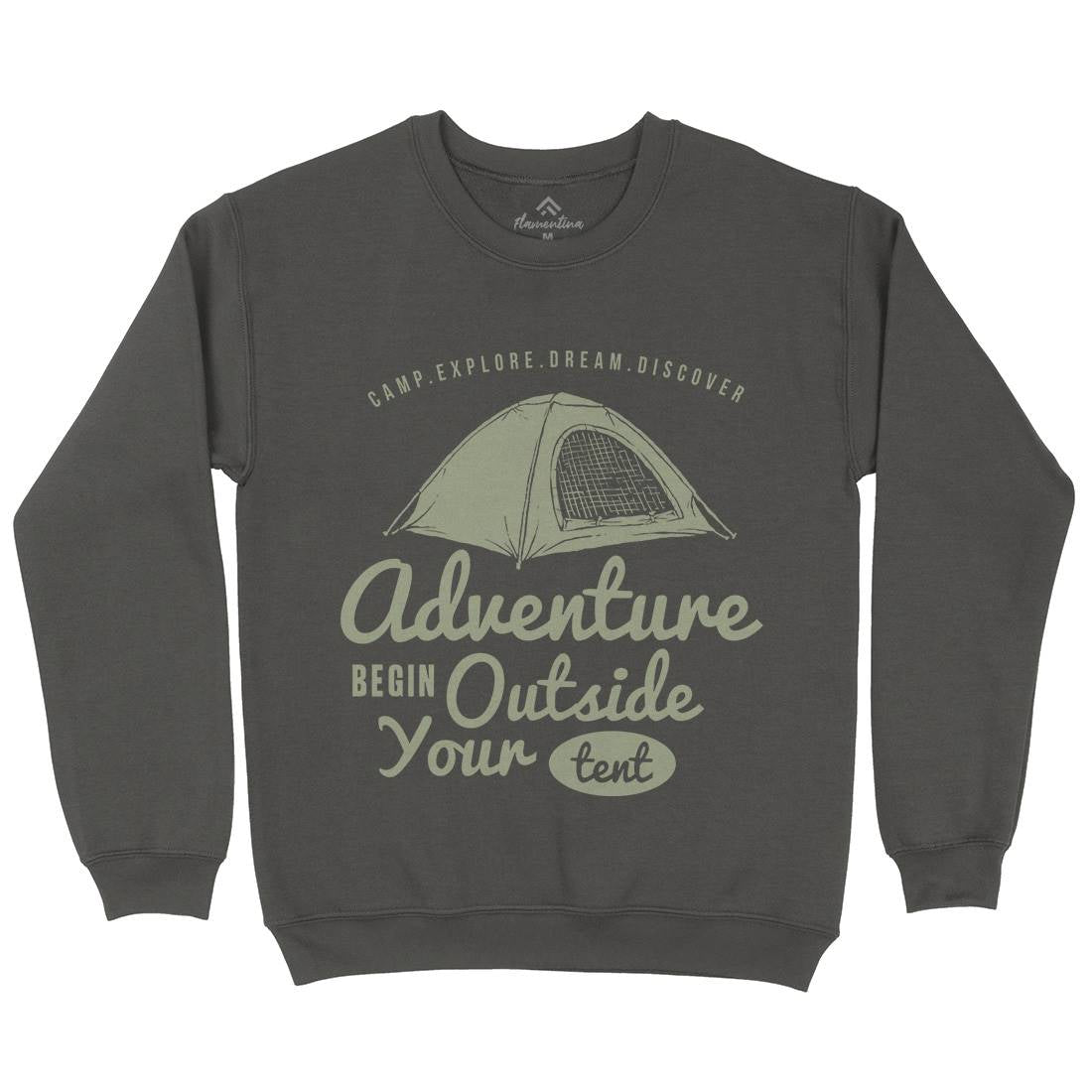 Adventure Begin Mens Crew Neck Sweatshirt Nature A302
