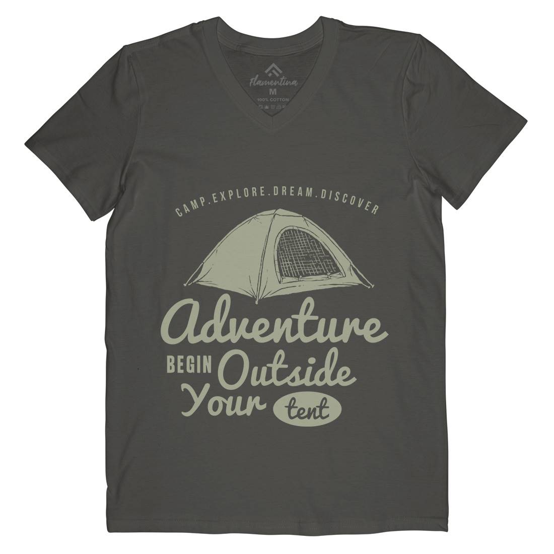 Adventure Begin Mens V-Neck T-Shirt Nature A302
