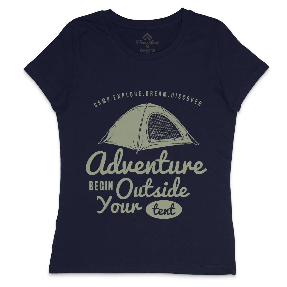Adventure Begin Womens Crew Neck T-Shirt Nature A302