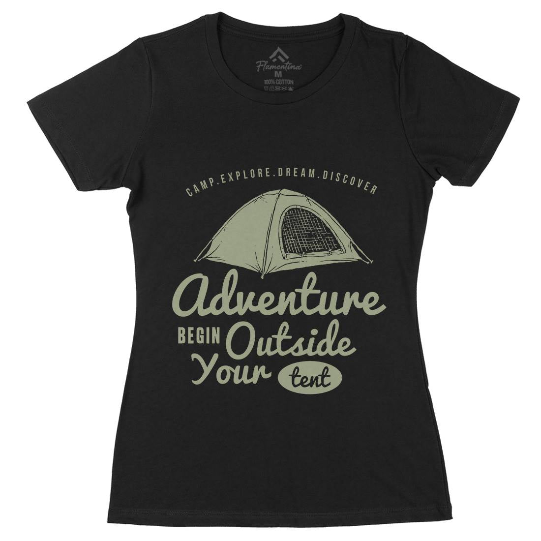 Adventure Begin Womens Organic Crew Neck T-Shirt Nature A302