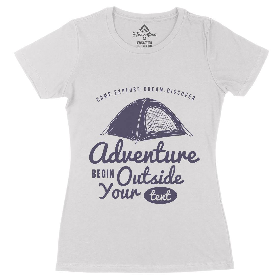 Adventure Begin Womens Organic Crew Neck T-Shirt Nature A302