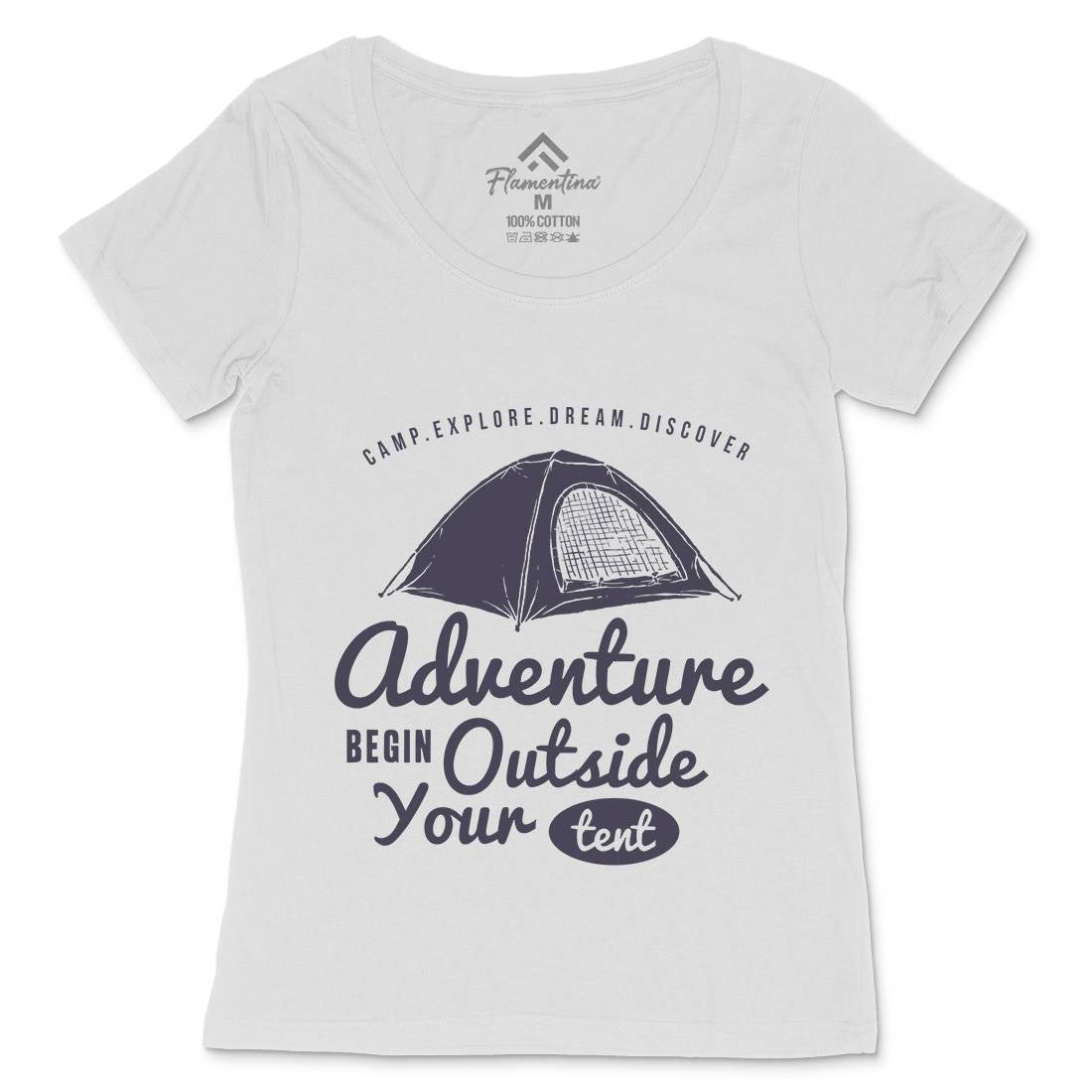 Adventure Begin Womens Scoop Neck T-Shirt Nature A302