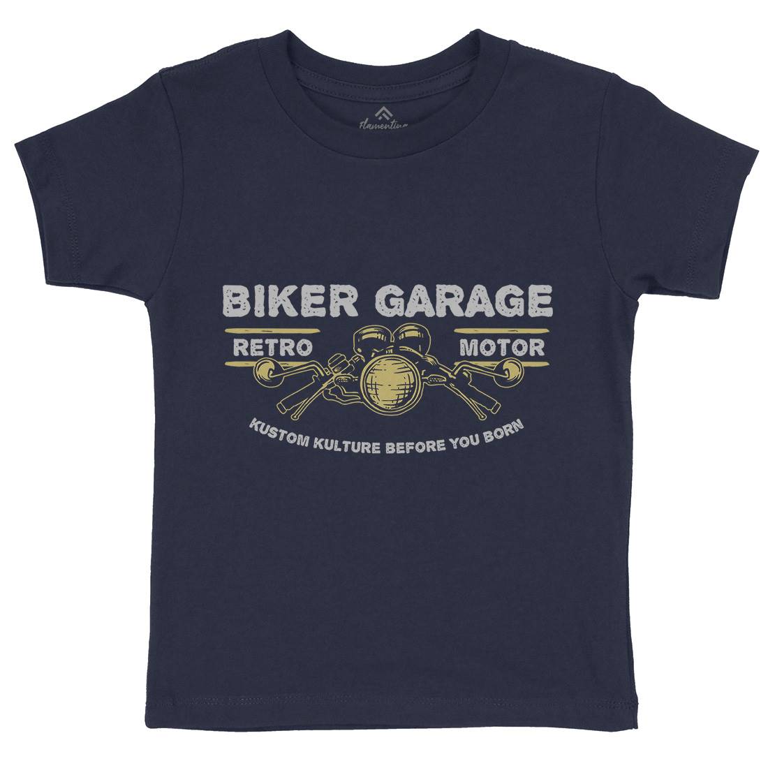 Biker Garage Kids Organic Crew Neck T-Shirt Motorcycles A303