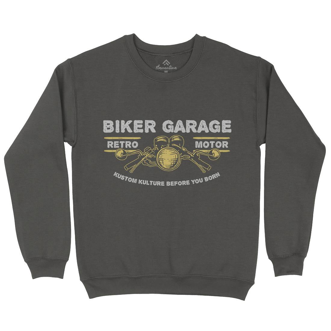 Biker Garage Mens Crew Neck Sweatshirt Motorcycles A303