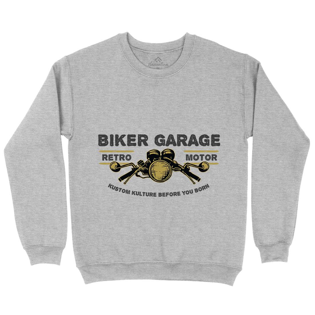 Biker Garage Kids Crew Neck Sweatshirt Motorcycles A303