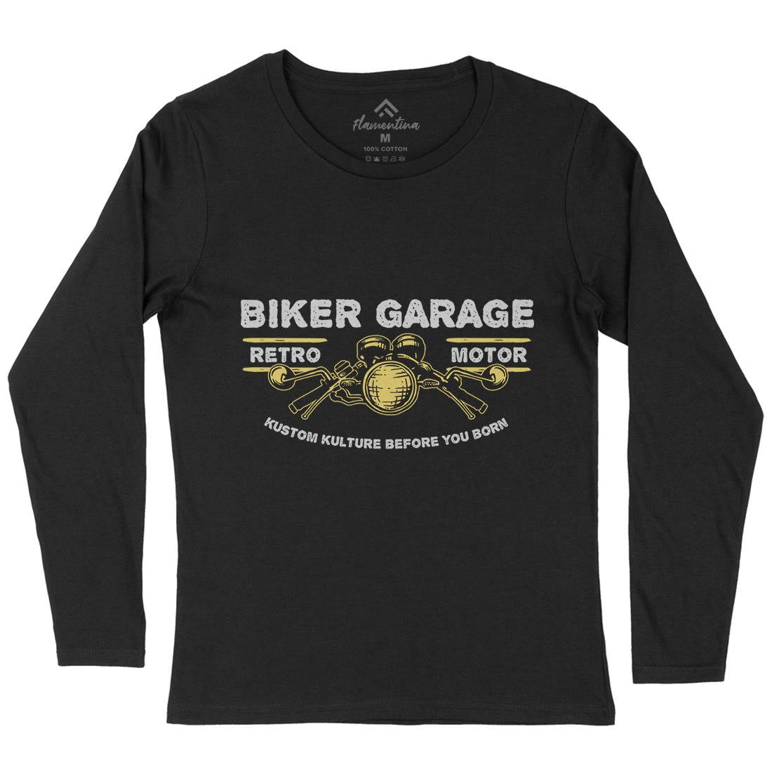 Biker Garage Womens Long Sleeve T-Shirt Motorcycles A303