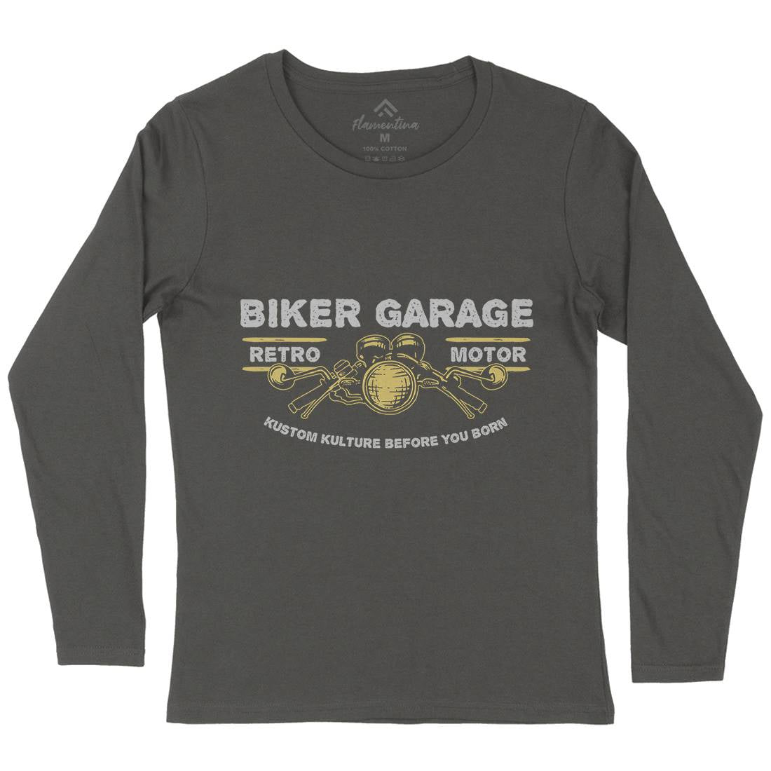 Biker Garage Womens Long Sleeve T-Shirt Motorcycles A303