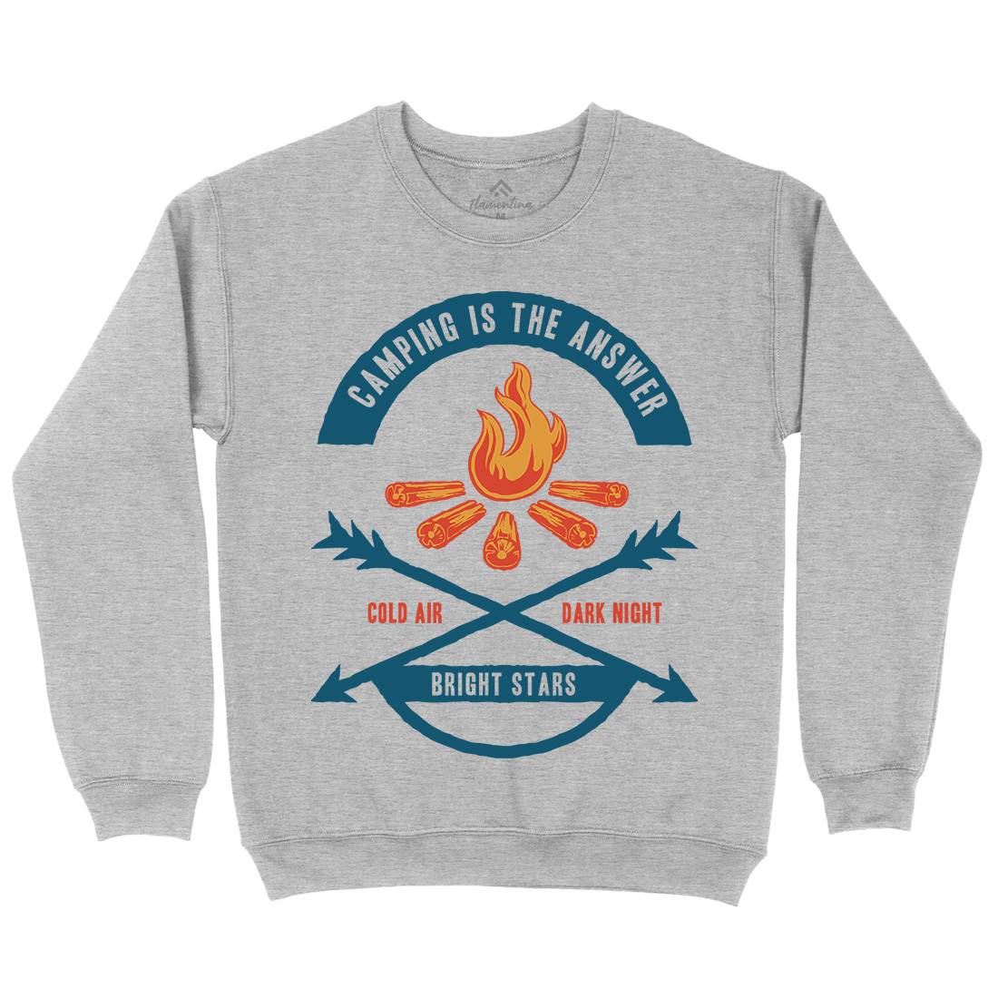 Camping Is The Answer Mens Crew Neck Sweatshirt Nature A305