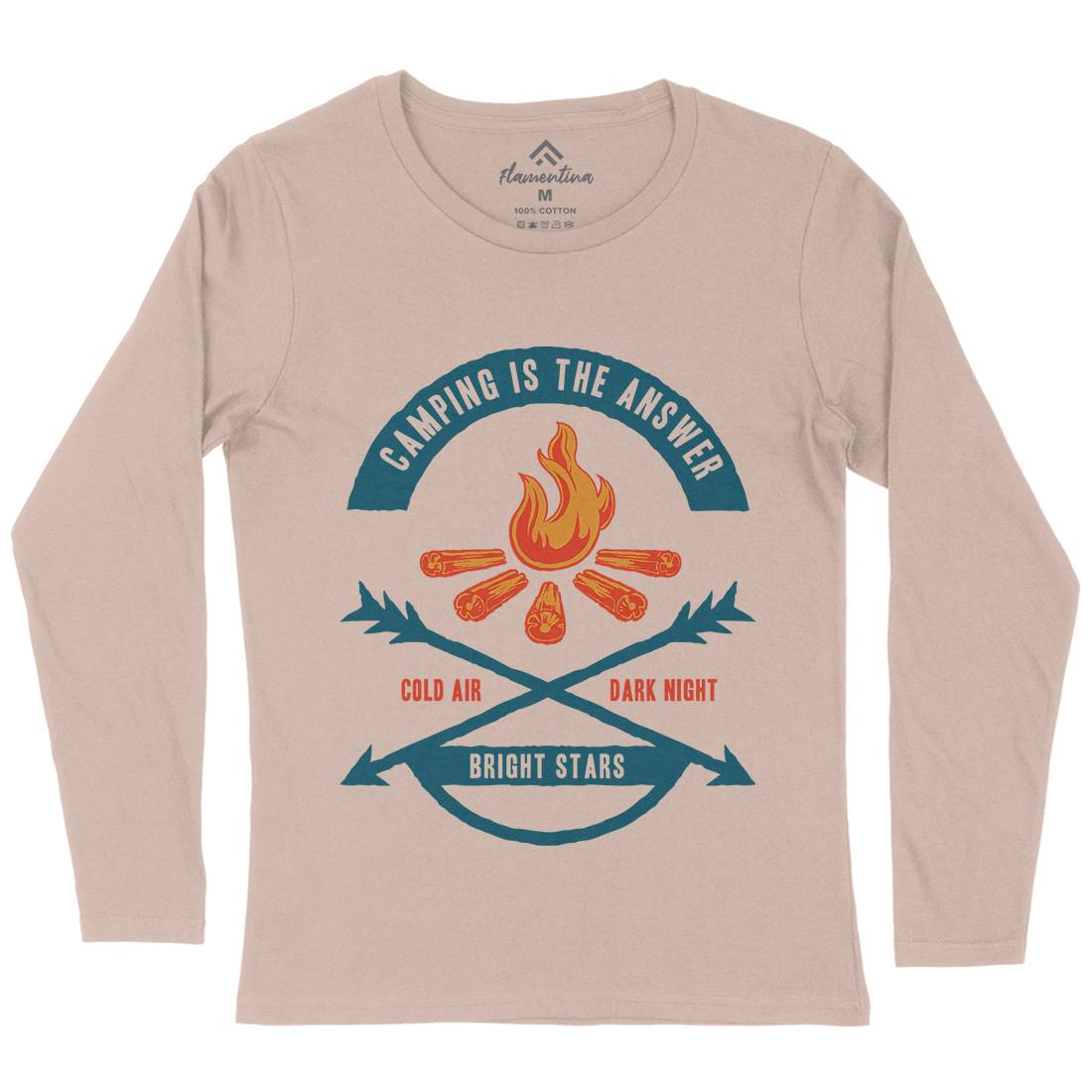 Camping Is The Answer Womens Long Sleeve T-Shirt Nature A305