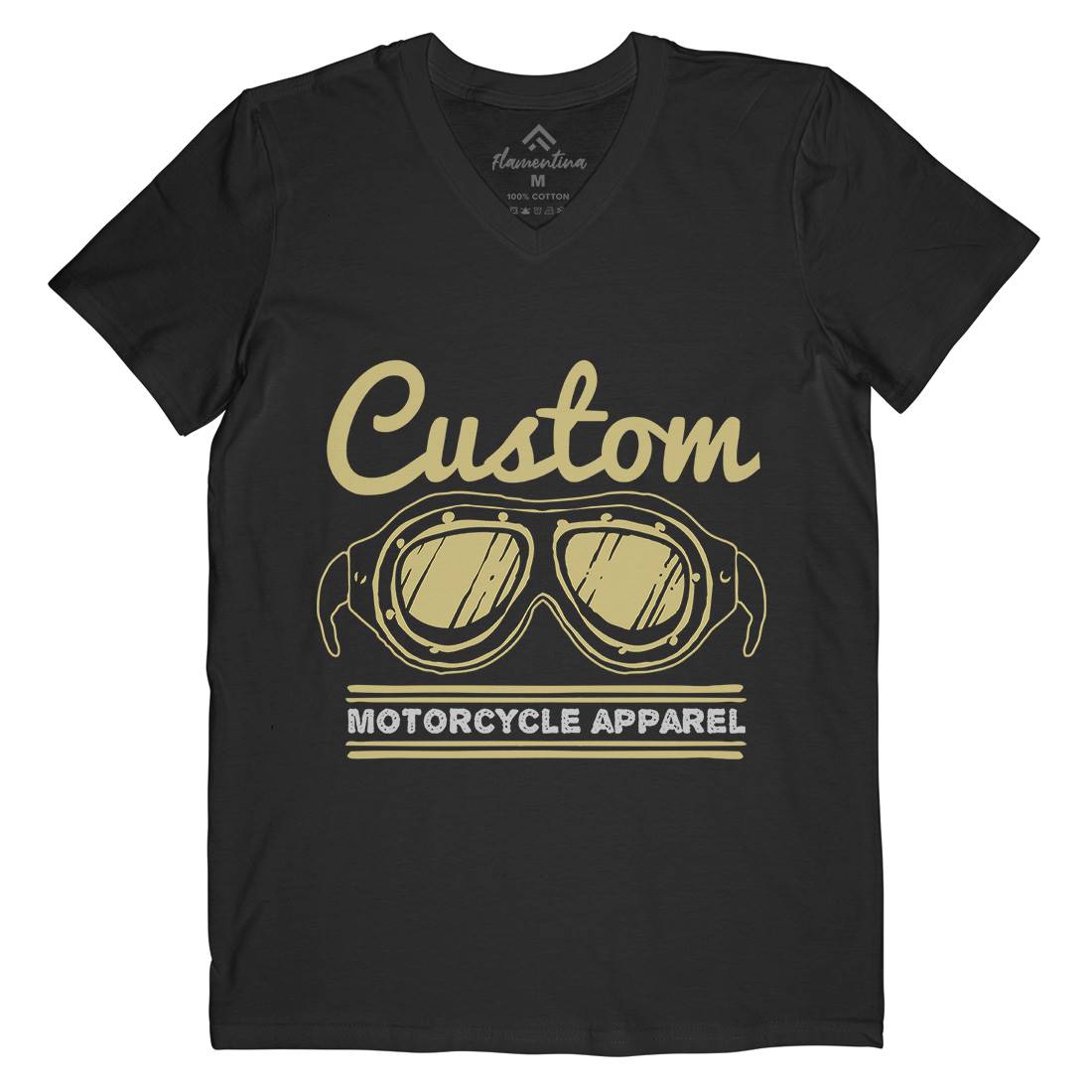 Custom Apparel Mens Organic V-Neck T-Shirt Motorcycles A306