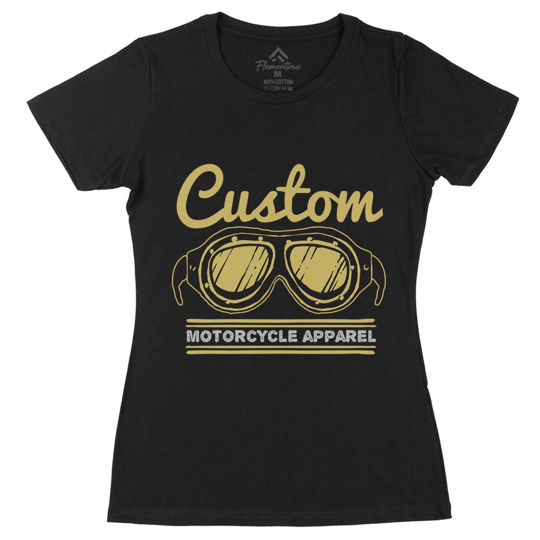 Custom Apparel Womens Organic Crew Neck T-Shirt Motorcycles A306