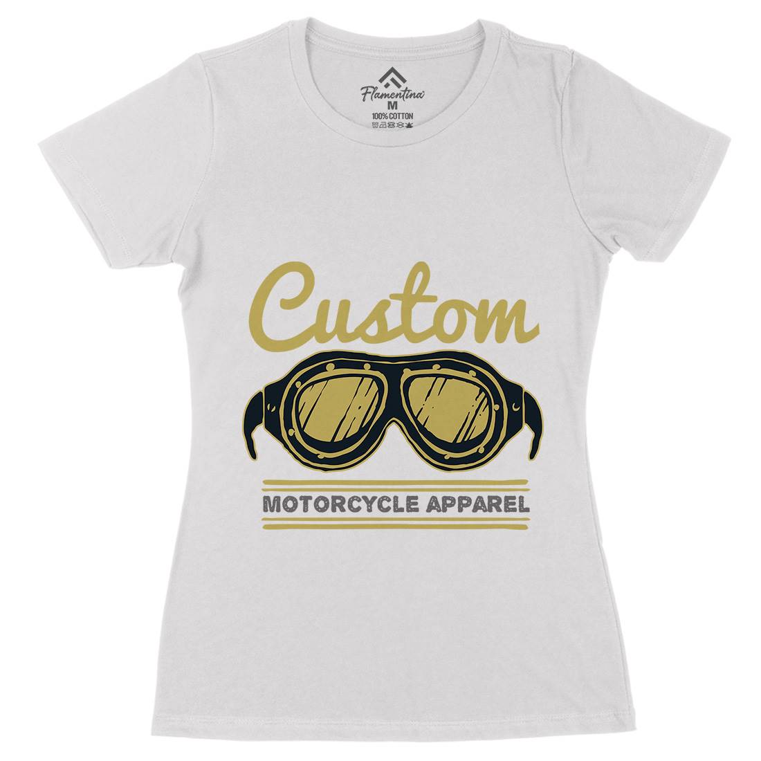 Custom Apparel Womens Organic Crew Neck T-Shirt Motorcycles A306