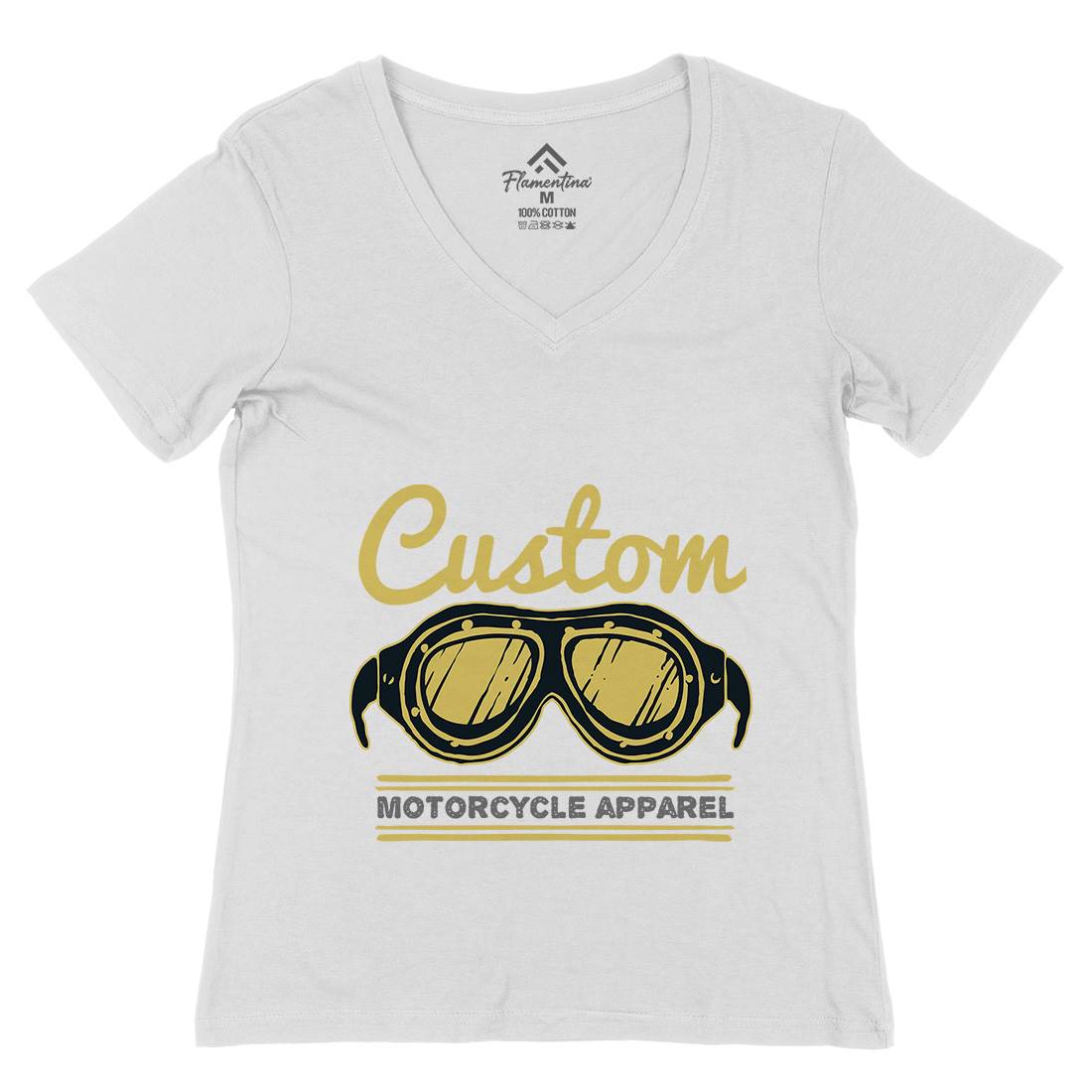 Custom Apparel Womens Organic V-Neck T-Shirt Motorcycles A306