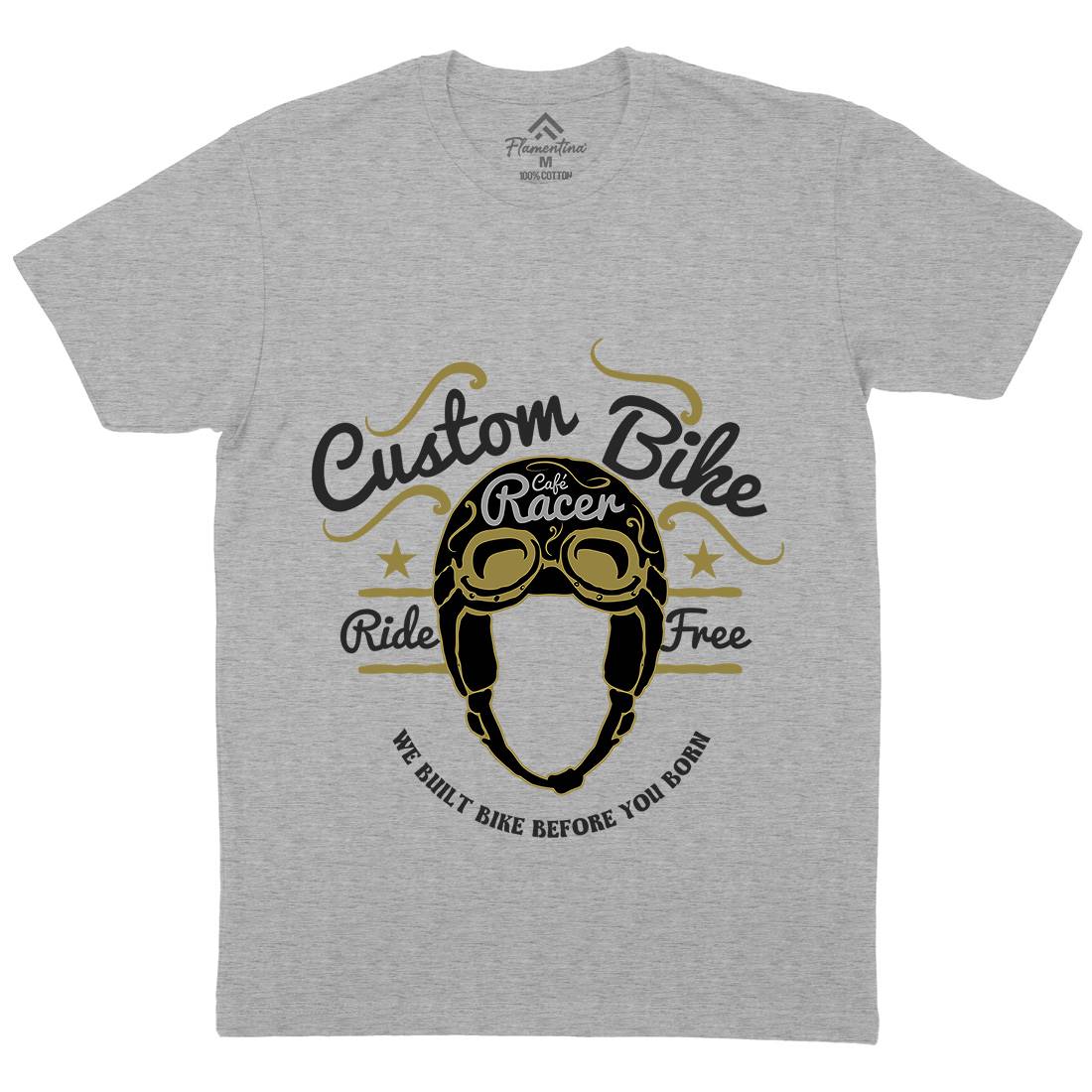 Custom Bike Mens Organic Crew Neck T-Shirt Motorcycles A307