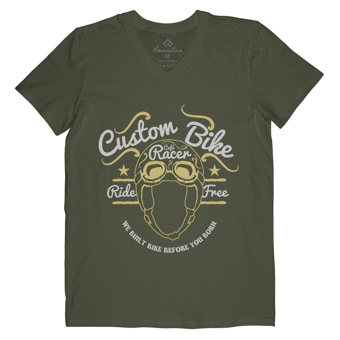 Custom Bike Mens Organic V-Neck T-Shirt Motorcycles A307