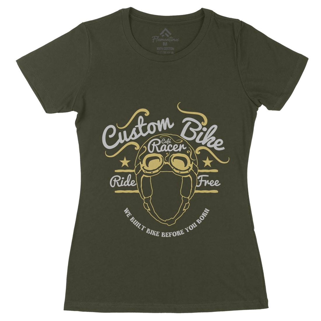 Custom Bike Womens Organic Crew Neck T-Shirt Motorcycles A307