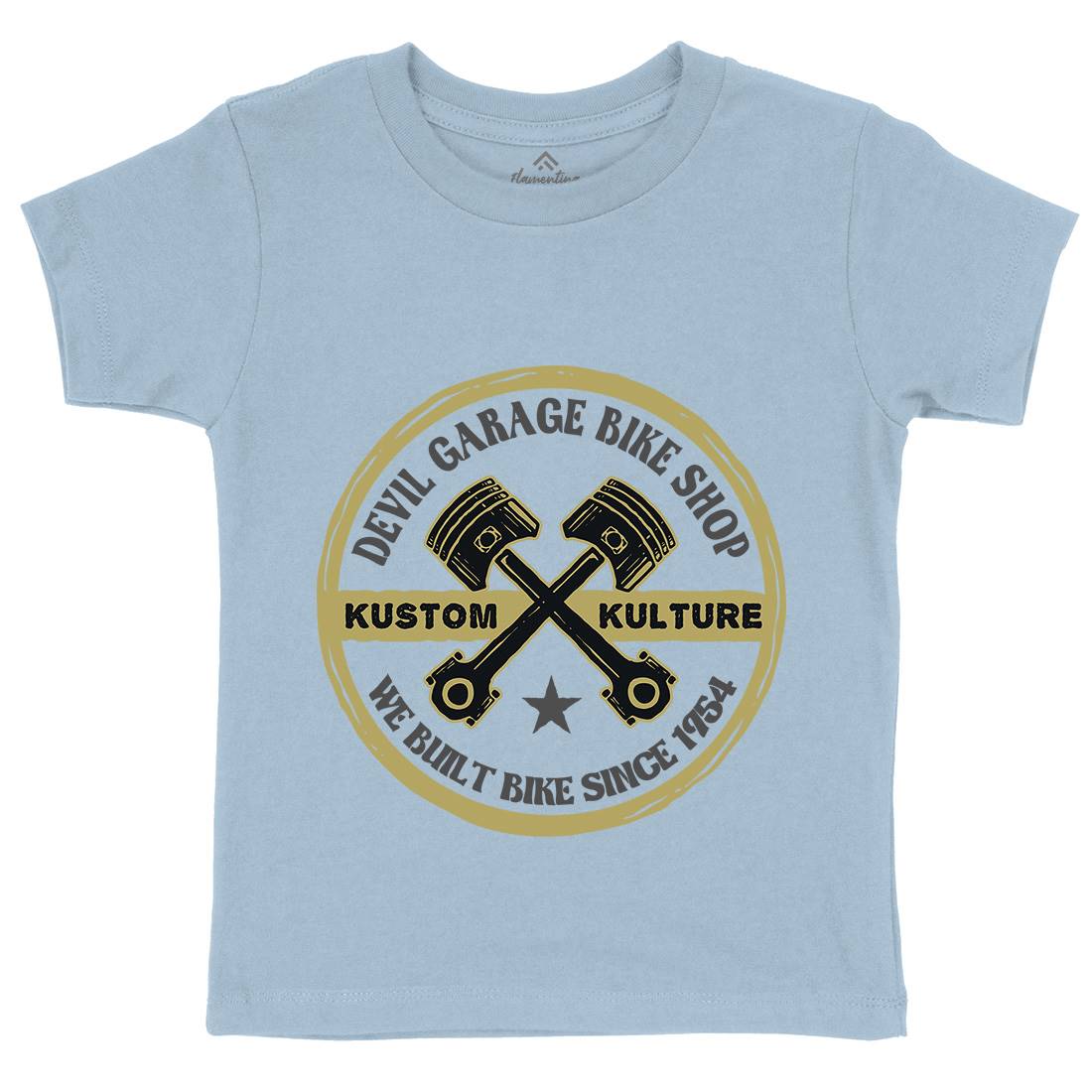 Devil Garage Kids Organic Crew Neck T-Shirt Motorcycles A308