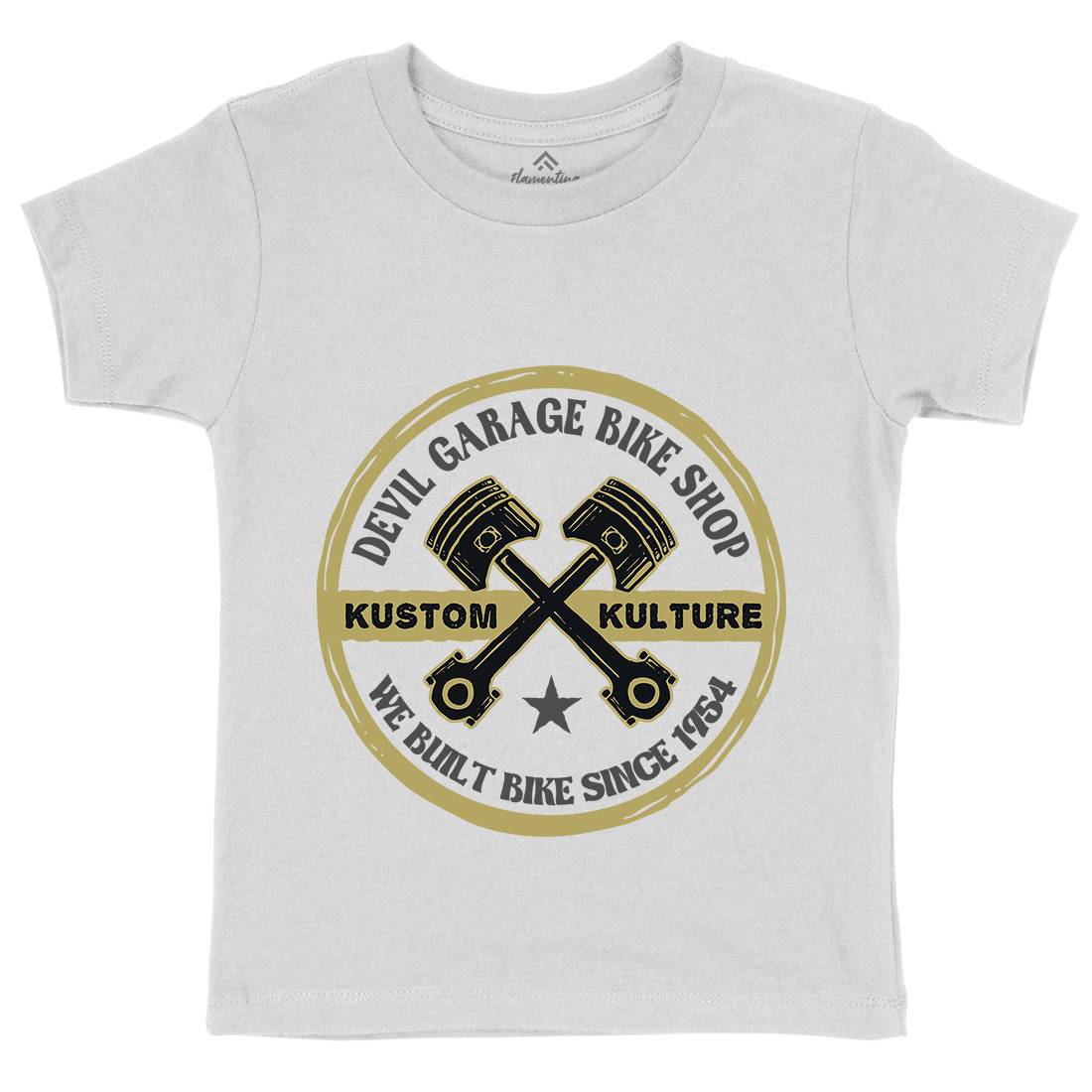 Devil Garage Kids Organic Crew Neck T-Shirt Motorcycles A308