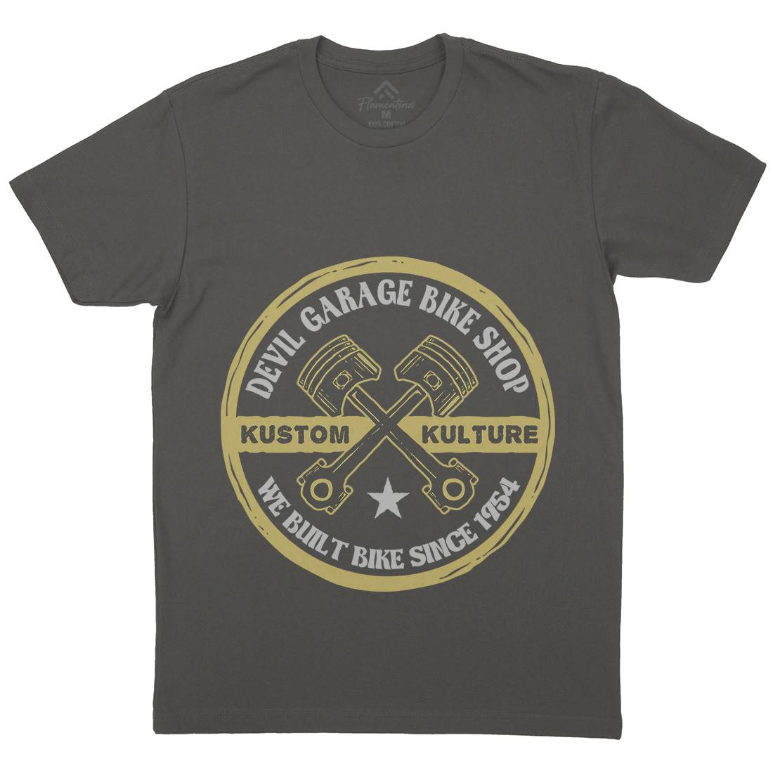 Devil Garage Mens Organic Crew Neck T-Shirt Motorcycles A308