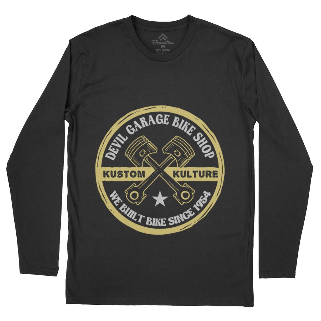 Devil Garage Mens Long Sleeve T-Shirt Motorcycles A308