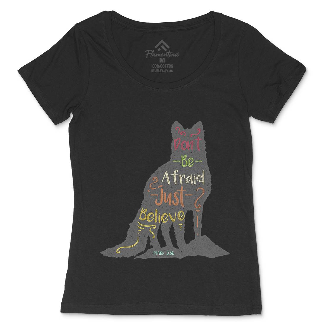 Don&#39;t Be Afraid Womens Scoop Neck T-Shirt Religion A309