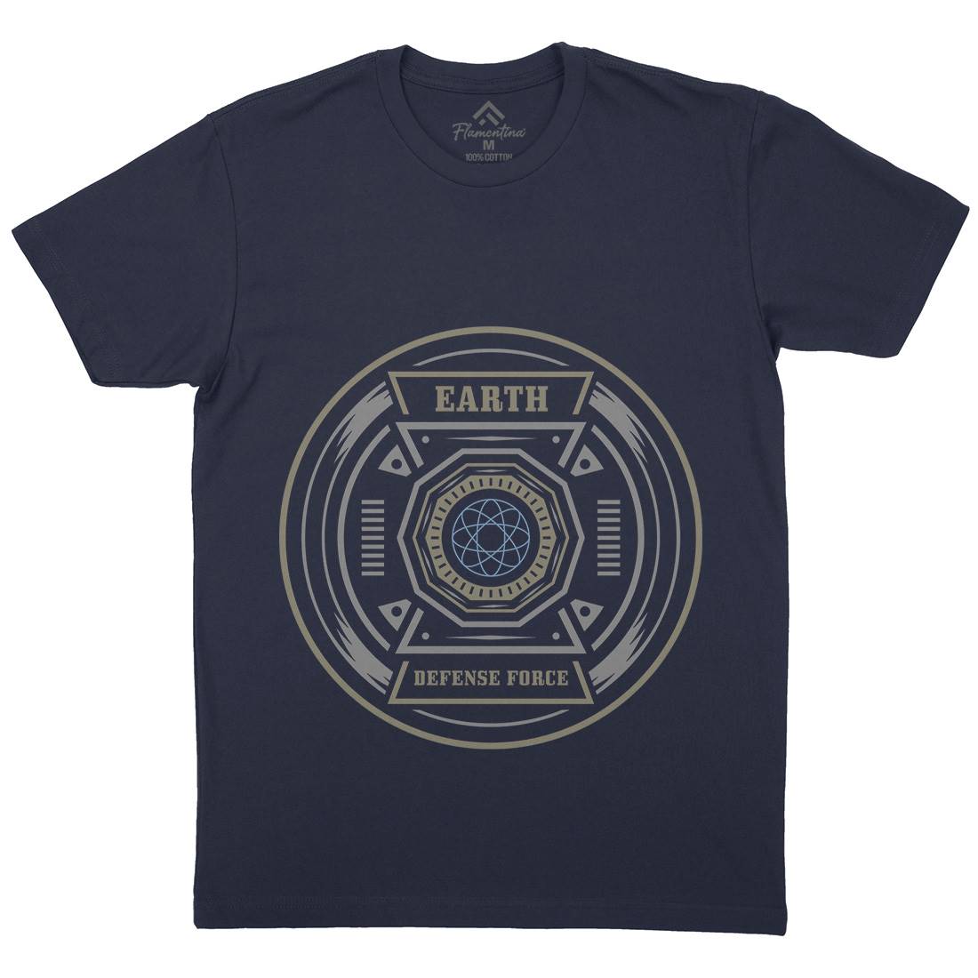 Earth Defence Force Mens Organic Crew Neck T-Shirt Space A311