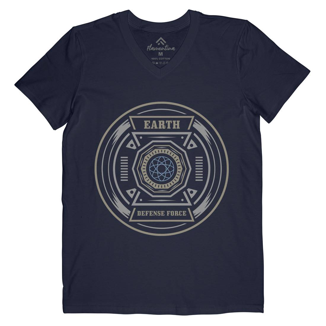 Earth Defence Force Mens V-Neck T-Shirt Space A311
