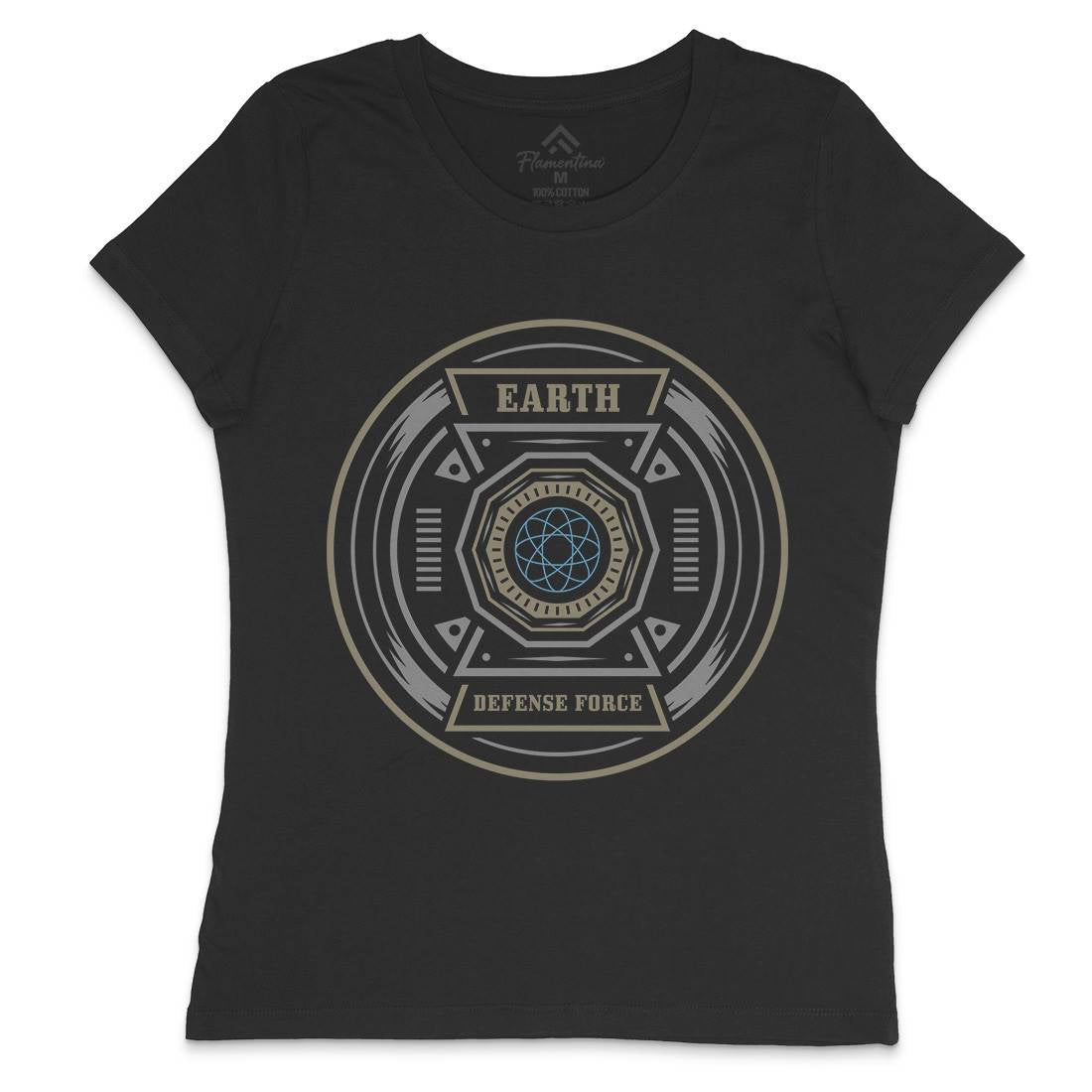 Earth Defence Force Womens Crew Neck T-Shirt Space A311