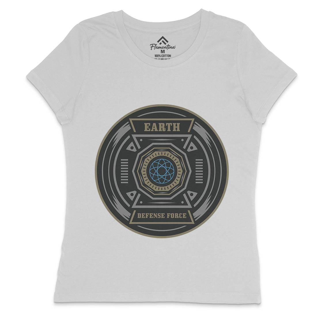Earth Defence Force Womens Crew Neck T-Shirt Space A311