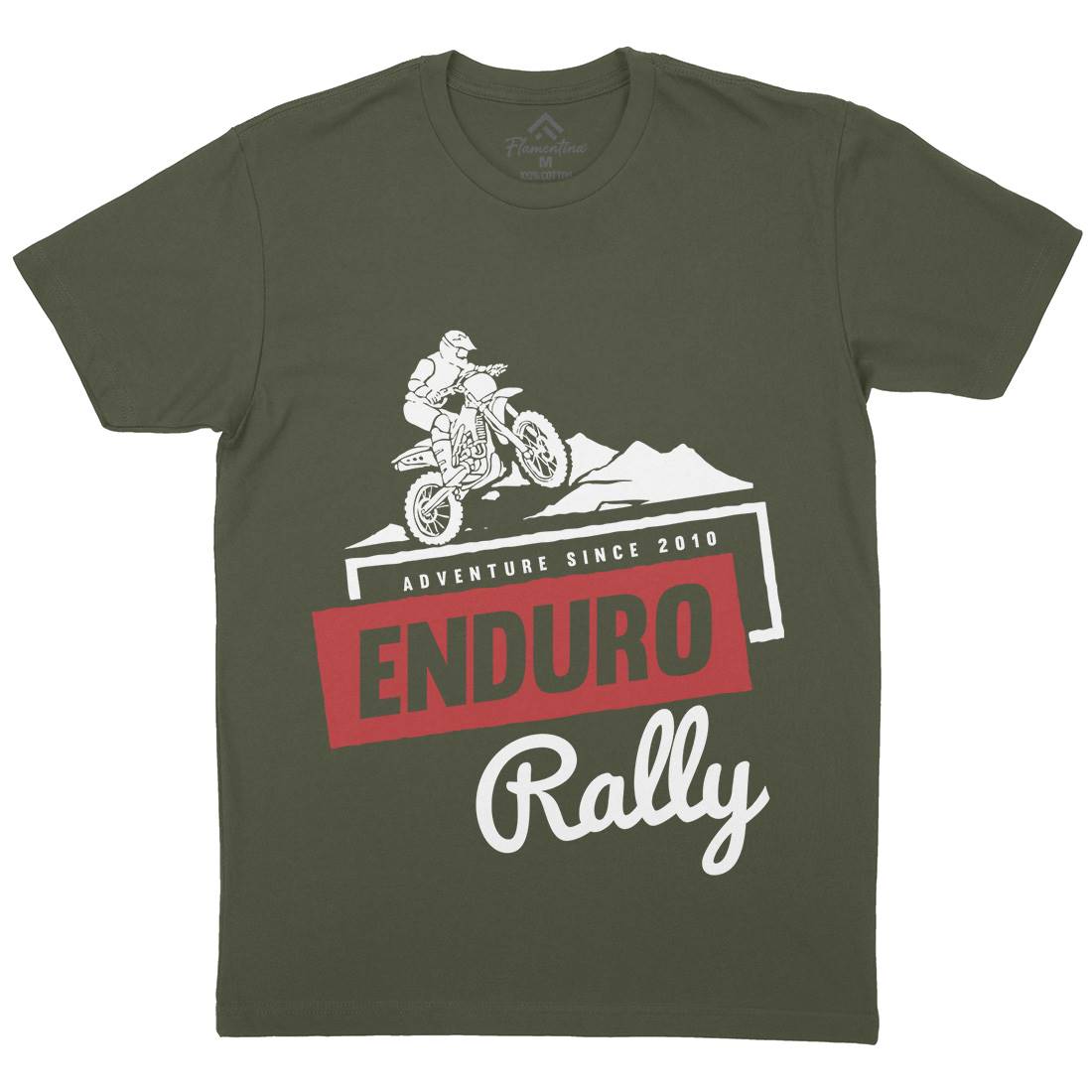 Enduro Rally Mens Organic Crew Neck T-Shirt Motorcycles A312