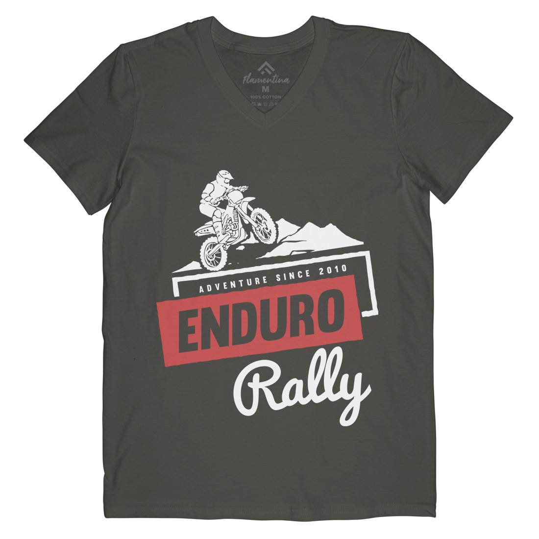 Enduro Rally Mens V-Neck T-Shirt Motorcycles A312