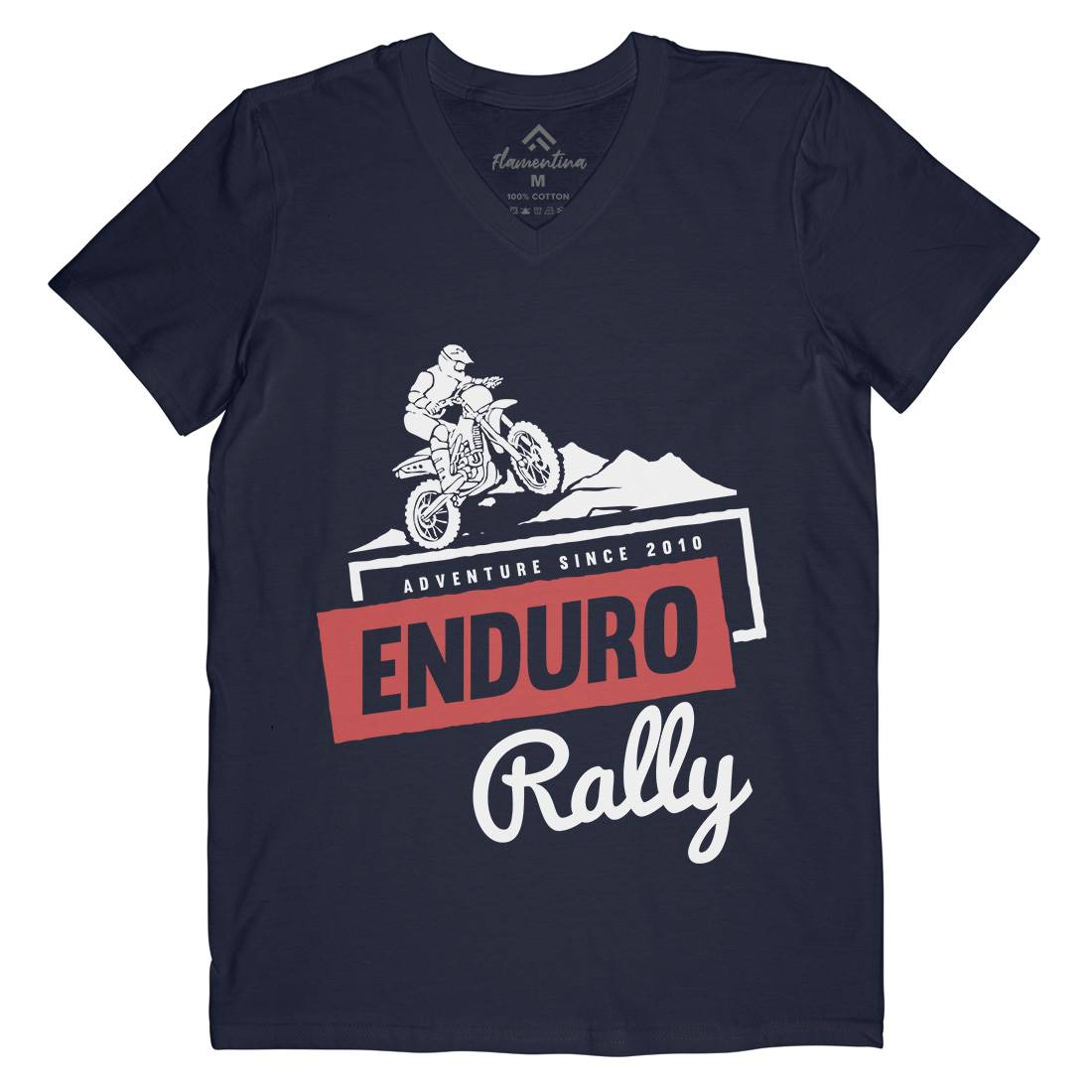 Enduro Rally Mens V-Neck T-Shirt Motorcycles A312