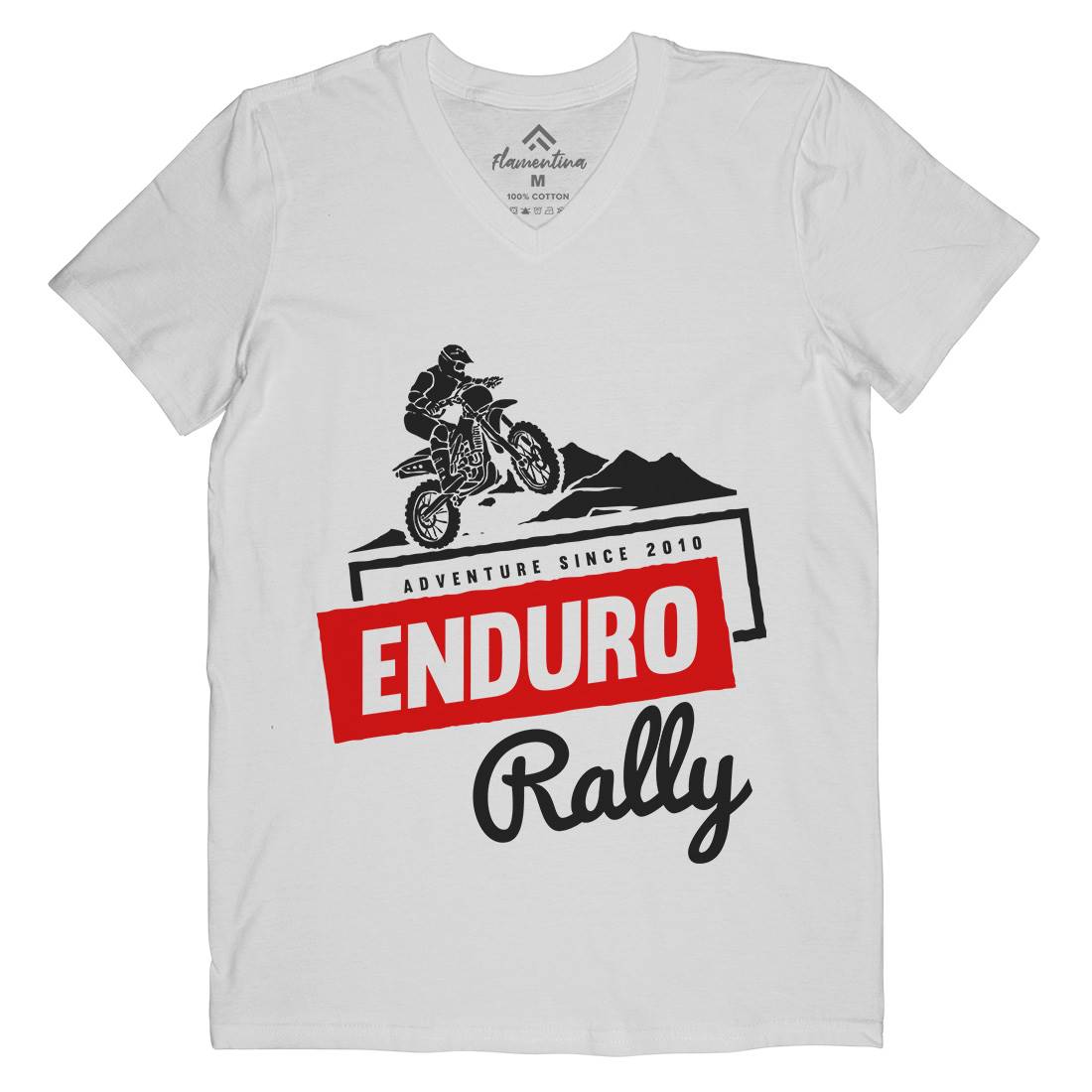 Enduro Rally Mens Organic V-Neck T-Shirt Motorcycles A312