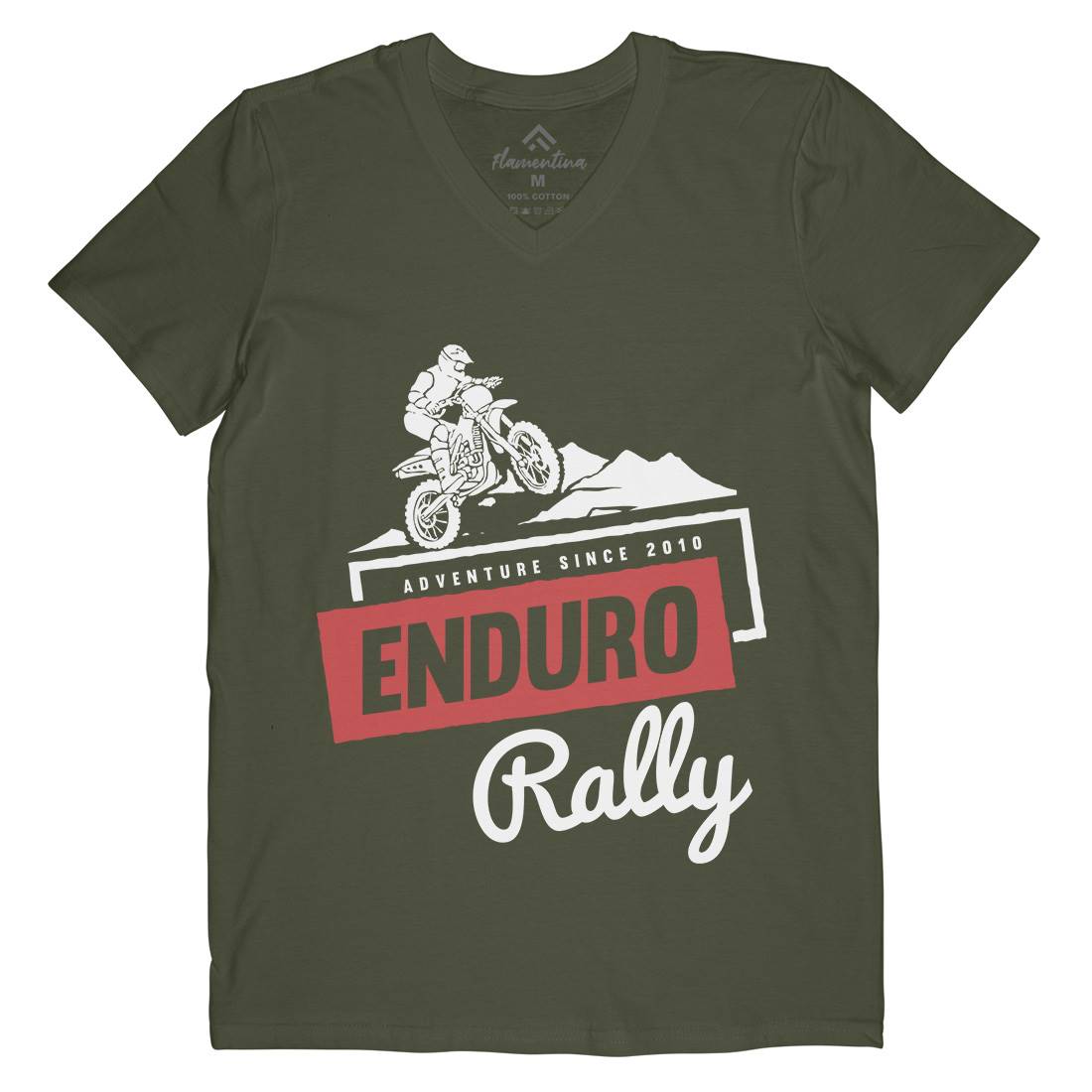 Enduro Rally Mens Organic V-Neck T-Shirt Motorcycles A312