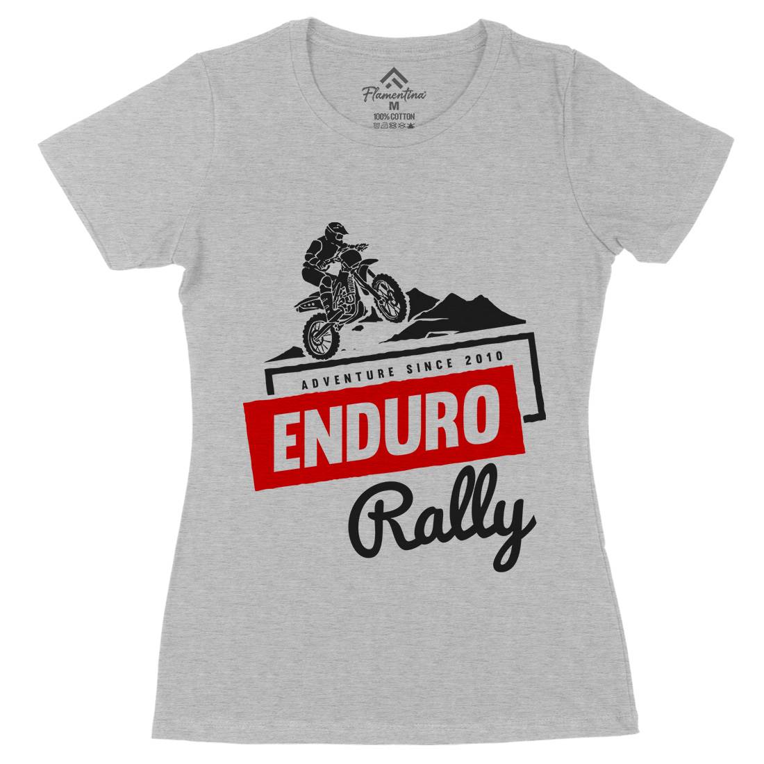 Enduro Rally Womens Organic Crew Neck T-Shirt Motorcycles A312