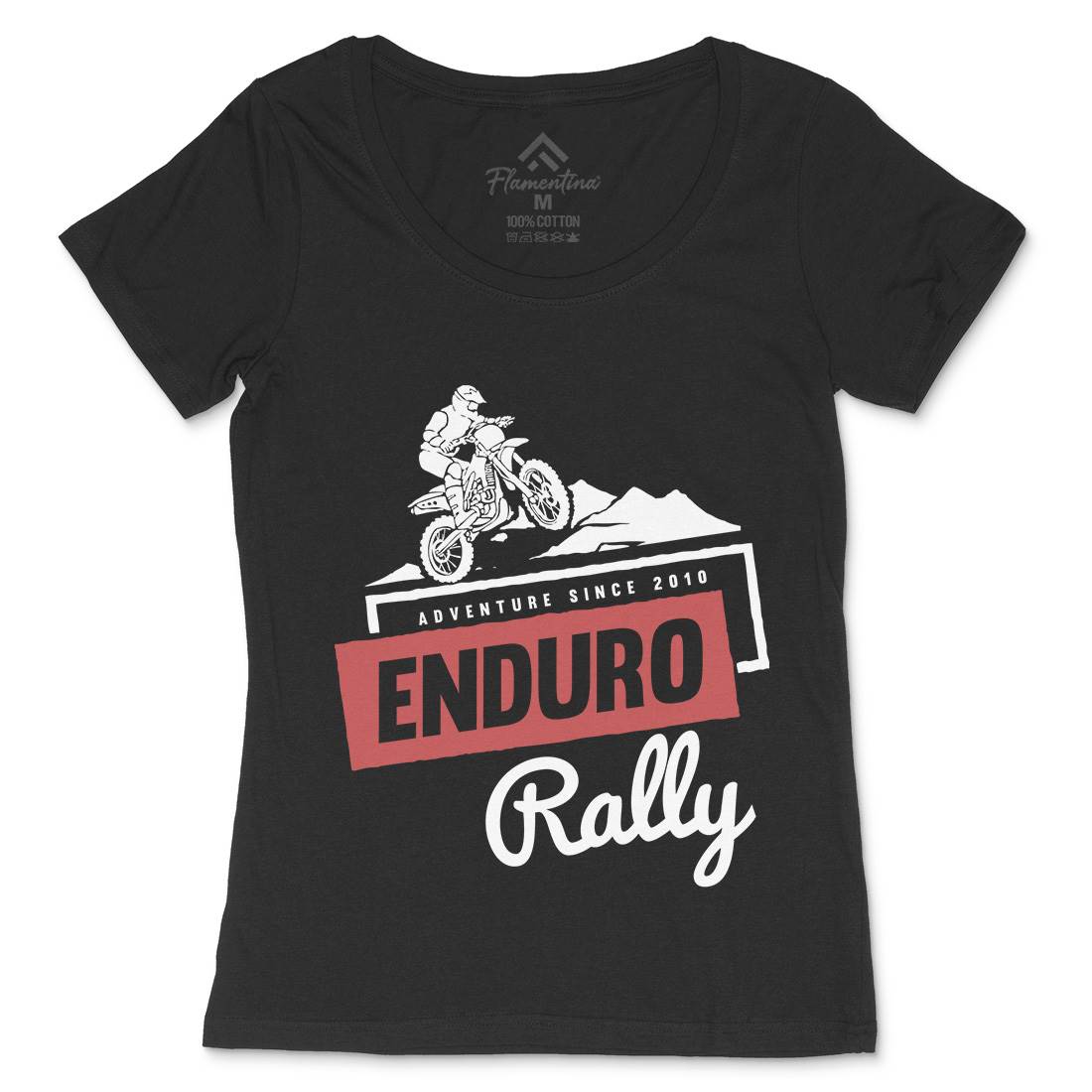 Enduro Rally Womens Scoop Neck T-Shirt Motorcycles A312