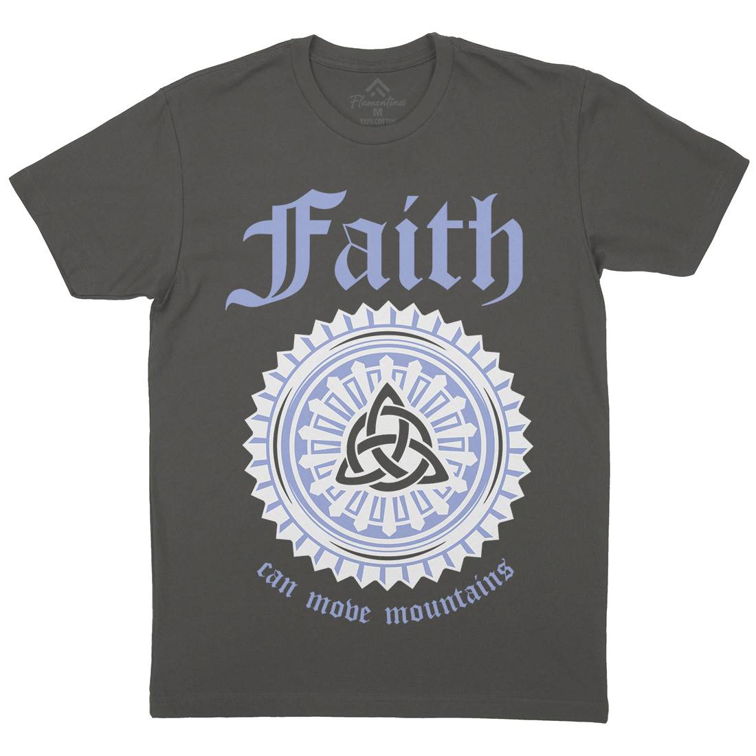 Faith Can Move Mountains Mens Organic Crew Neck T-Shirt Religion A314