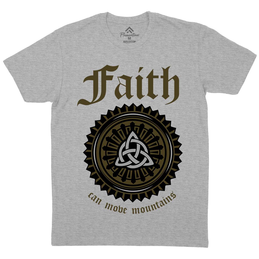 Faith Can Move Mountains Mens Organic Crew Neck T-Shirt Religion A314