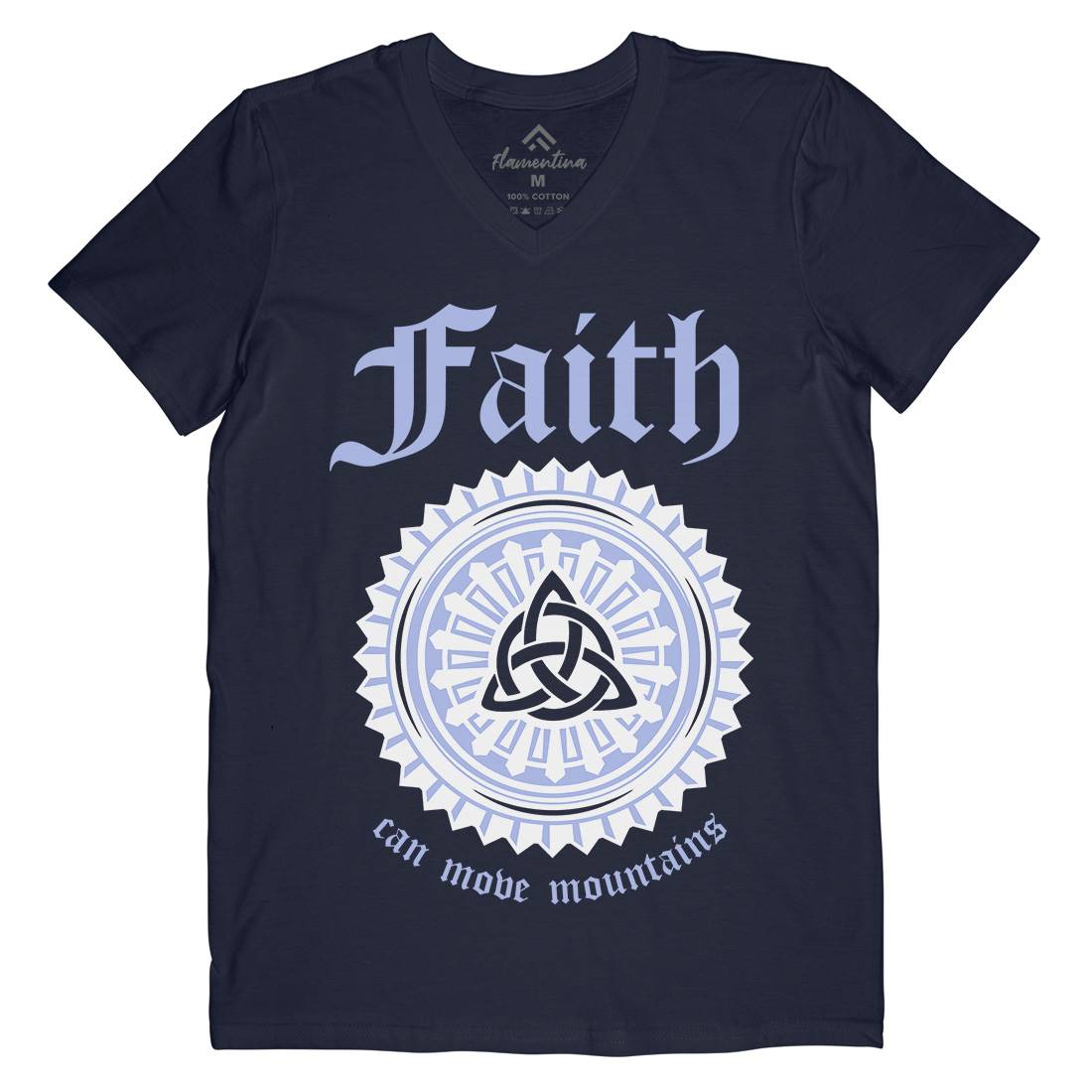 Faith Can Move Mountains Mens V-Neck T-Shirt Religion A314