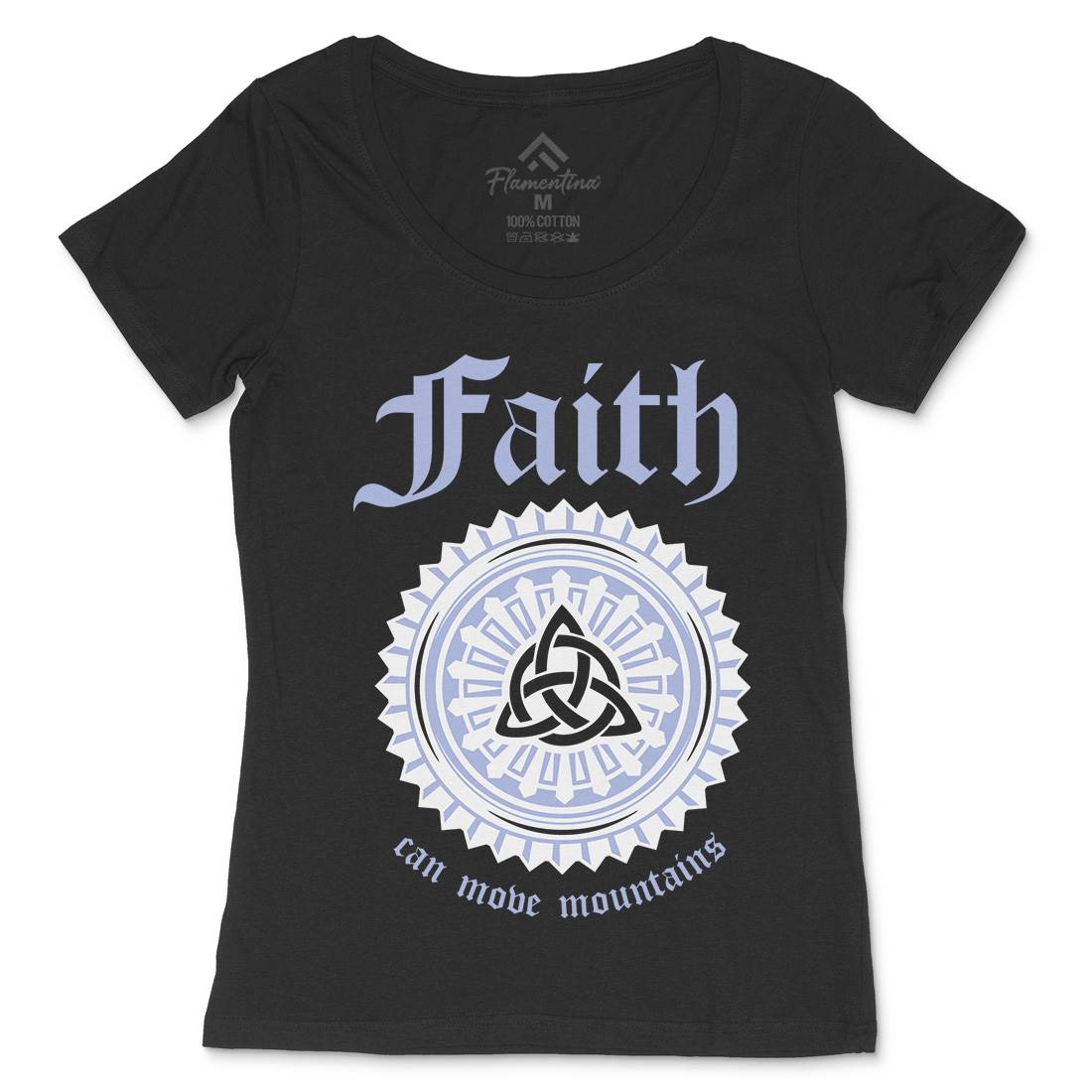 Faith Can Move Mountains Womens Scoop Neck T-Shirt Religion A314