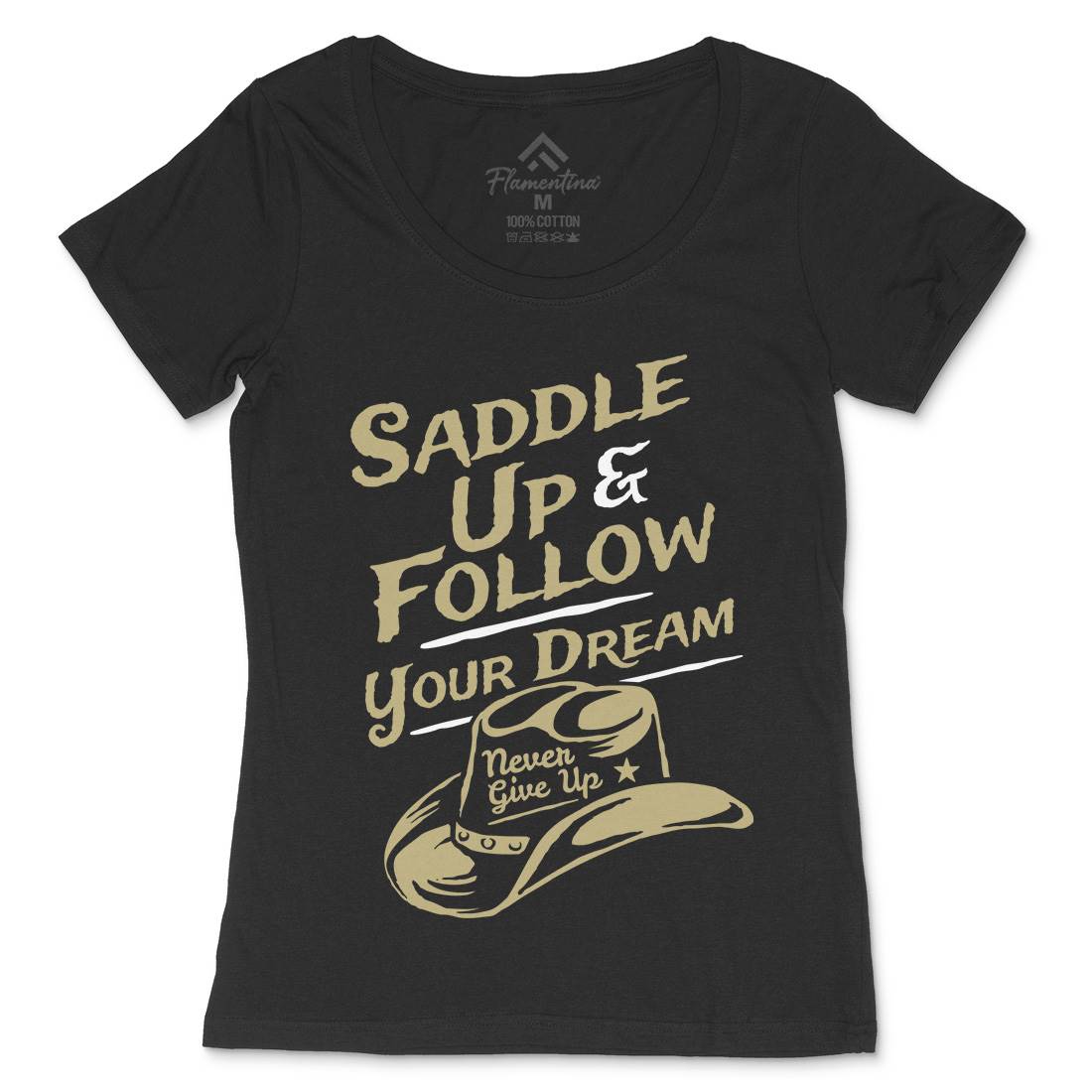 Follow Your Dream Womens Scoop Neck T-Shirt American A315