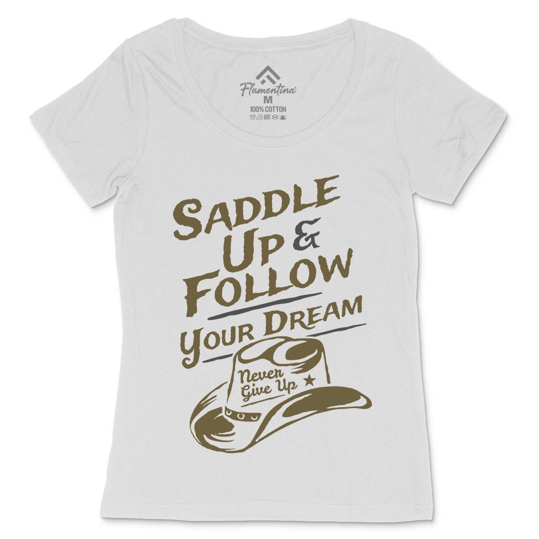 Follow Your Dream Womens Scoop Neck T-Shirt American A315