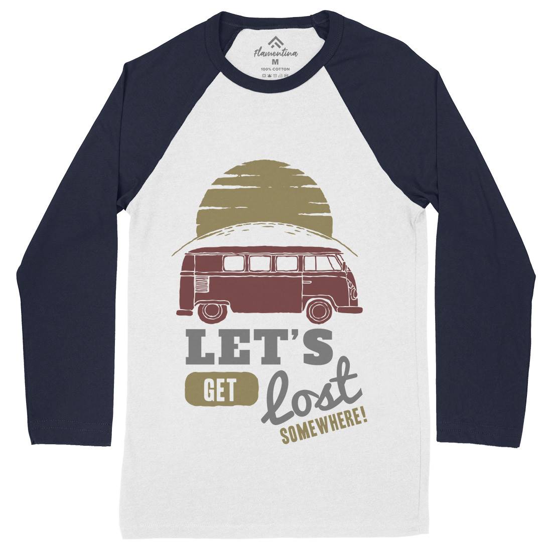 Get Lost Mens Long Sleeve Baseball T-Shirt Nature A317