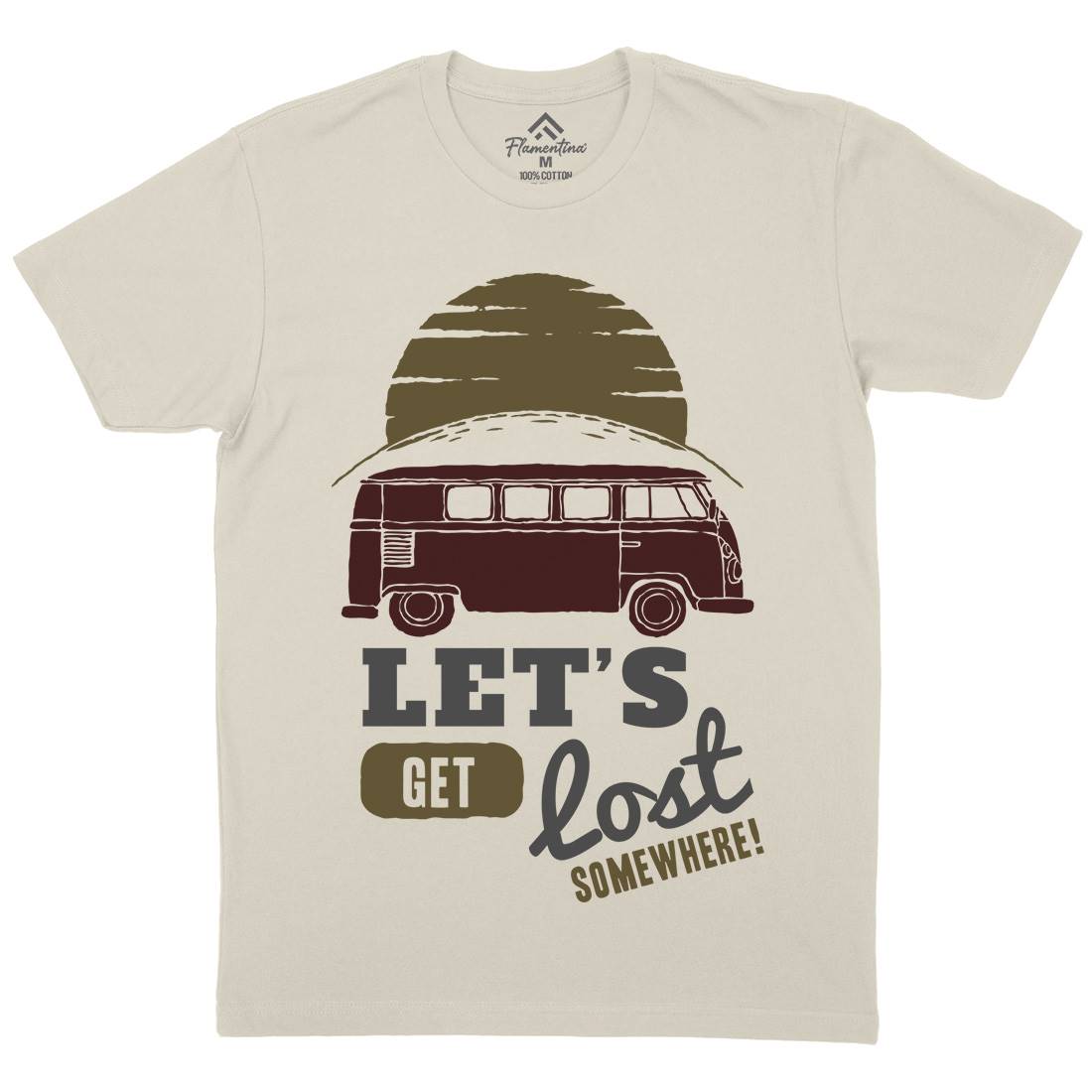 Get Lost Mens Organic Crew Neck T-Shirt Nature A317