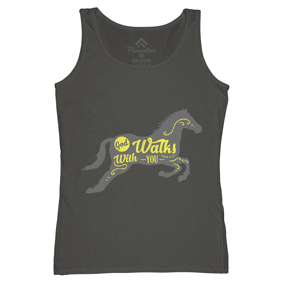 God Walks With You Womens Organic Tank Top Vest Religion A320