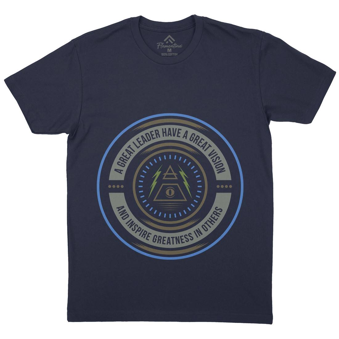 Great Vision Mens Organic Crew Neck T-Shirt Illuminati A323