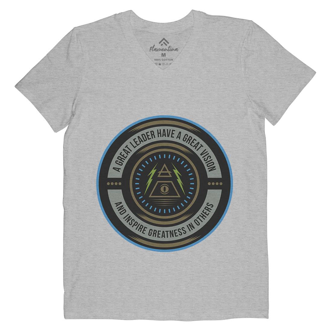 Great Vision Mens Organic V-Neck T-Shirt Illuminati A323