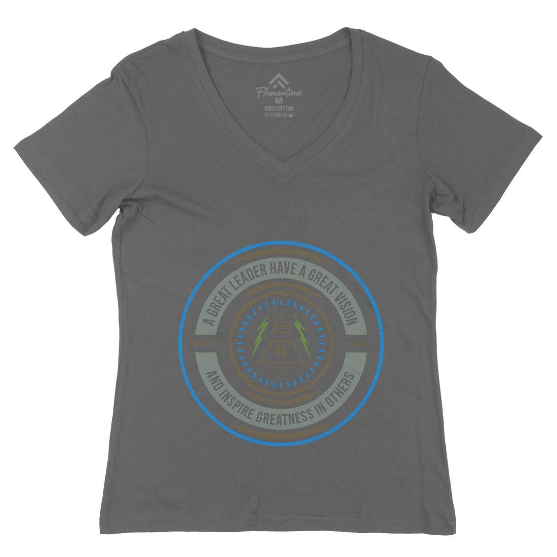 Great Vision Womens Organic V-Neck T-Shirt Illuminati A323